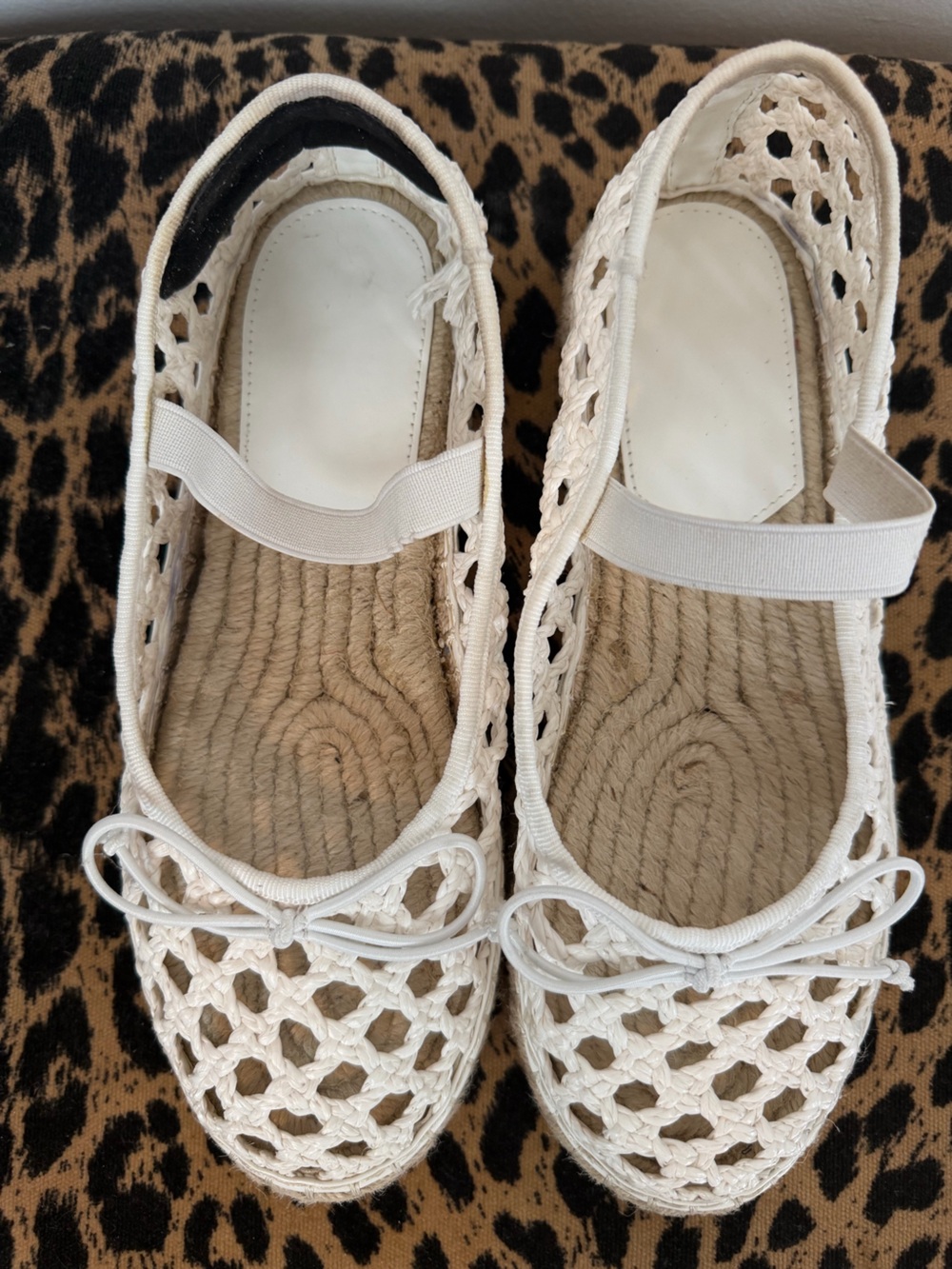 Women’s White Crochet Mary Jane Flats